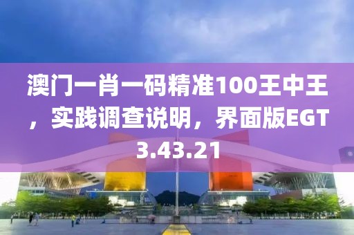 澳门一肖一码精准100王中王，实践调查说明，界面版EGT3.43.21