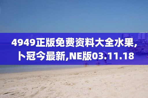 4949正版免费资料大全水果,卜冠今最新,NE版03.11.18