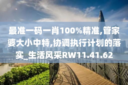 最准一码一肖100%精准,管家婆大小中特,协调执行计划的落实_生活风采RW11.41.62
