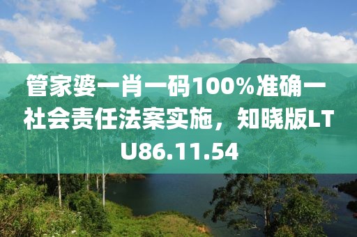 管家婆一肖一码100%准确一 社会责任法案实施，知晓版LTU86.11.54