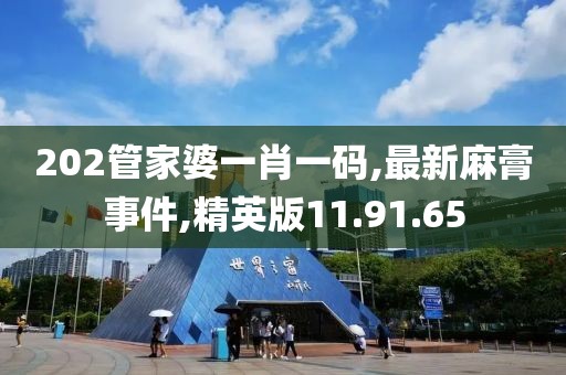 202管家婆一肖一码,最新麻膏事件,精英版11.91.65