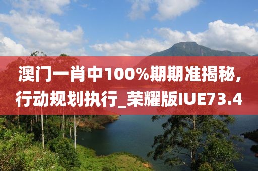 澳门一肖中100%期期准揭秘,行动规划执行_荣耀版IUE73.4