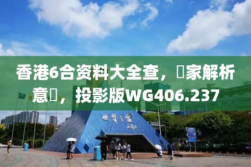 香港6合资料大全查，專家解析意見，投影版WG406.237