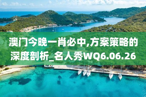 澳门今晚一肖必中,方案策略的深度剖析_名人秀WQ6.06.26