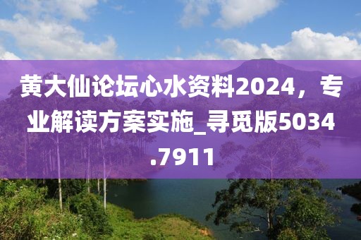 黄大仙论坛心水资料2024，专业解读方案实施_寻觅版5034.7911