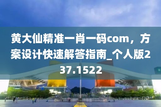 黄大仙精准一肖一码com，方案设计快速解答指南_个人版237.1522