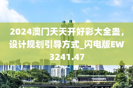 2024澳门天天开好彩大全蛊，设计规划引导方式_闪电版EW3241.47