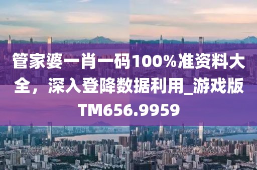 管家婆一肖一码100%准资料大全，深入登降数据利用_游戏版TM656.9959